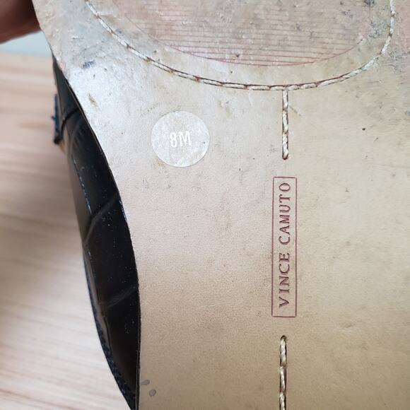 Vince Camuto Women's 8.5 Rachey Chain Link Black Leather Mule Preppy Old Money - Picture 8 of 9